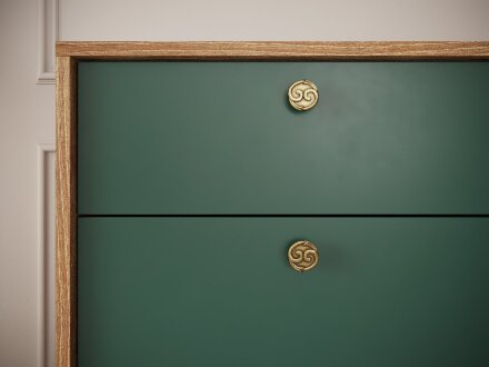Комод КМ-4 Brass (Брасс), изумруд 